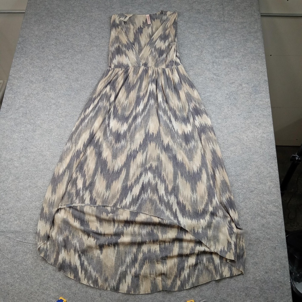 Sweet Pea Dress Womens‎ Medium Gray Geometric Strapless Hi Low Maxi Sundress